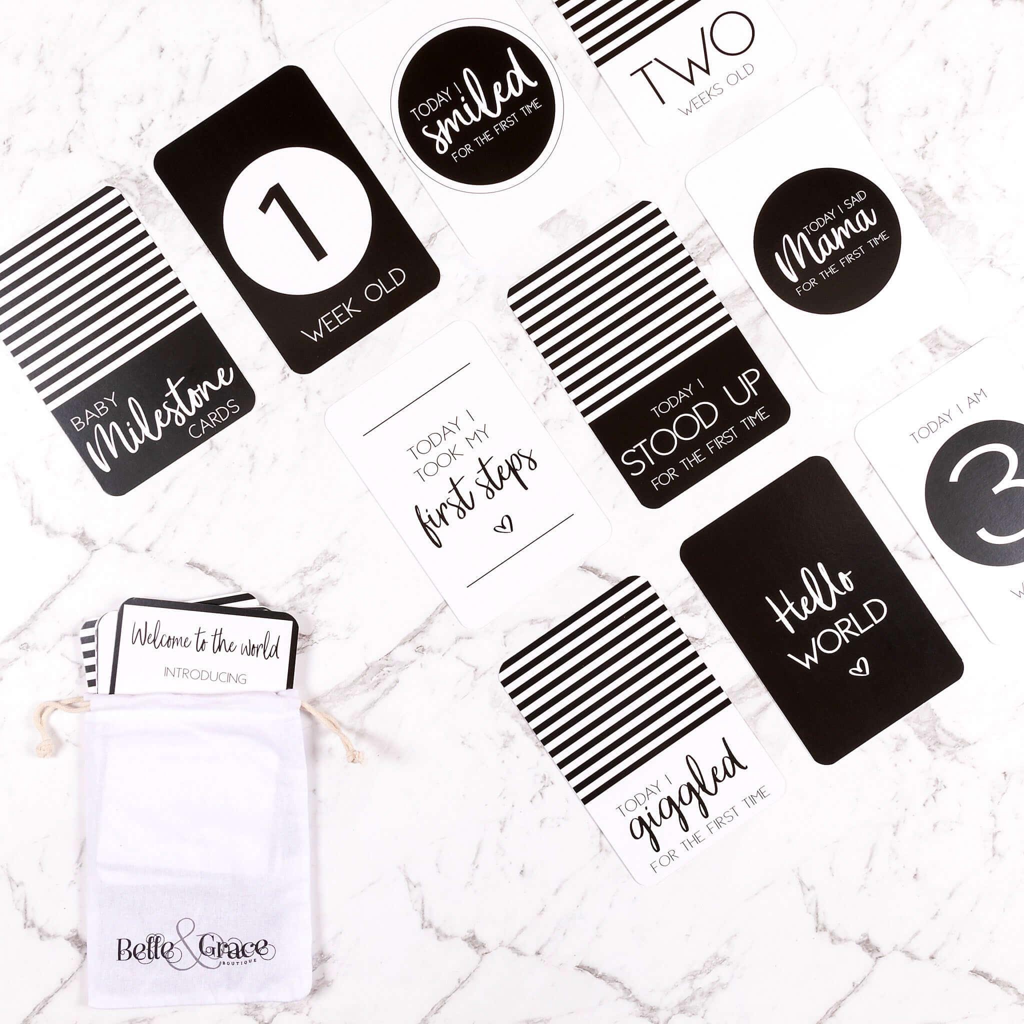 Baby Milestone Journal & Baby Milestone Cards Bundle - Belle and Grace Boutique