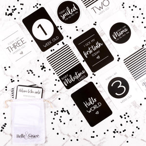 Monochrome Baby Milestone Cards - Belle and Grace Boutique
