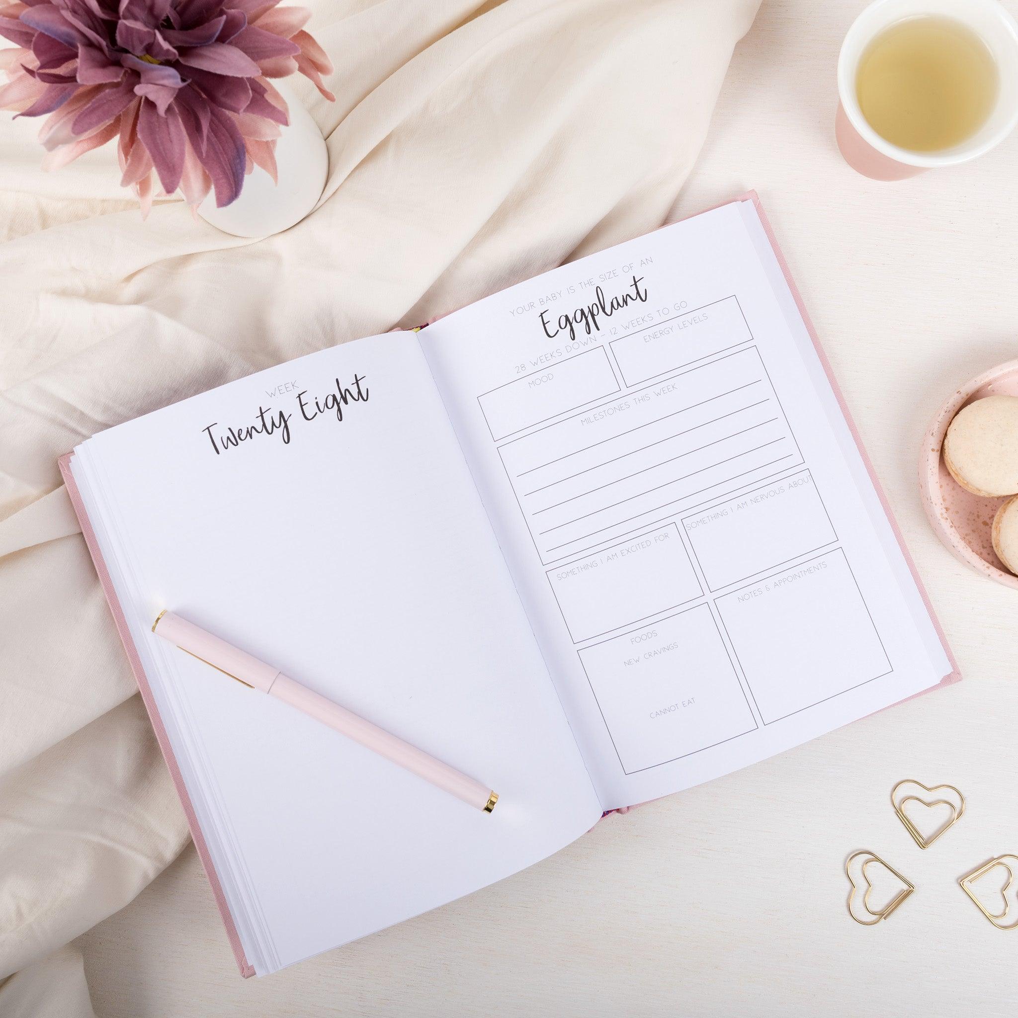 Pregnancy Journal (White) and Pregnancy Milestone Cards Bundle - Belle and Grace Boutique