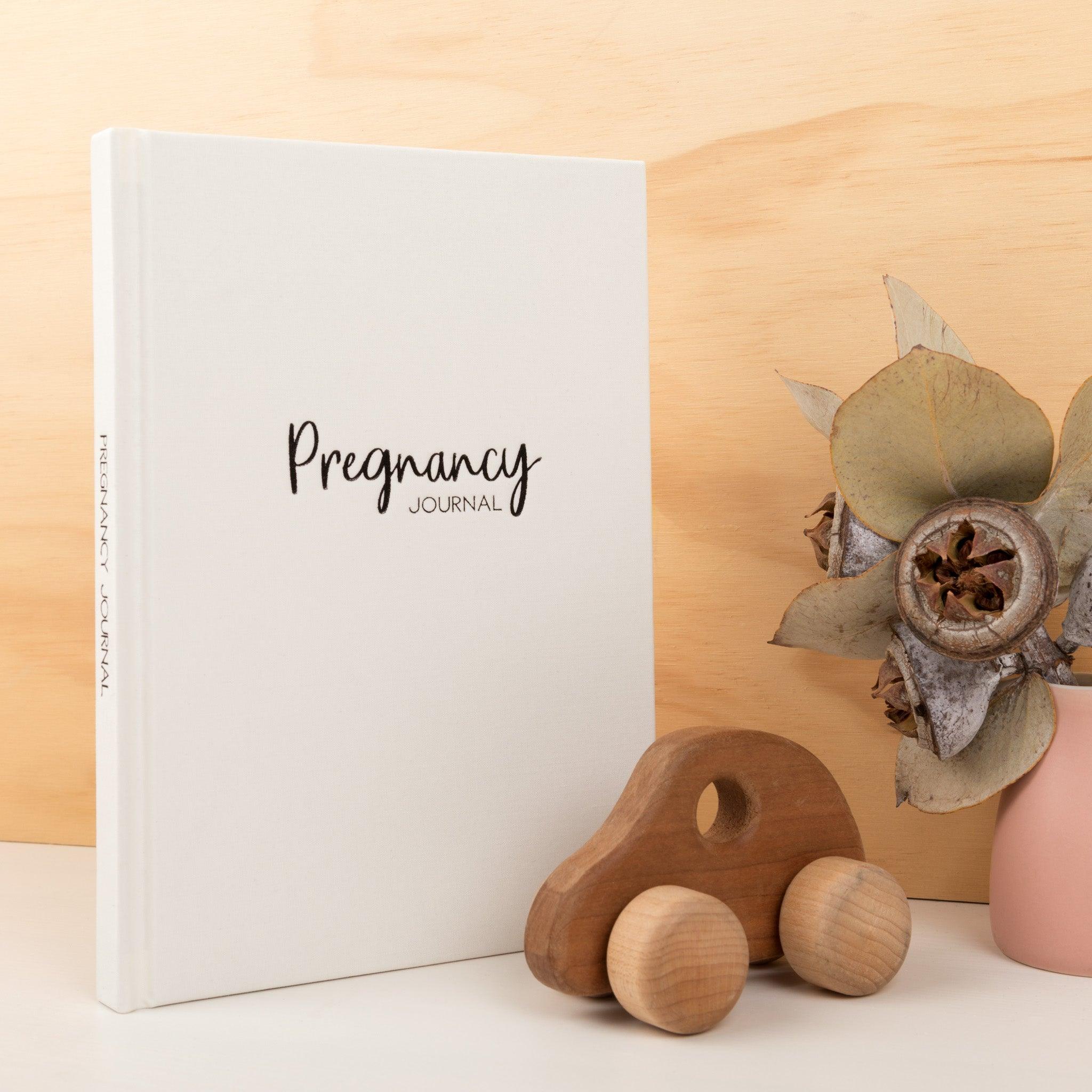 Pregnancy Journal (White) and Pregnancy Milestone Cards Bundle - Belle and Grace Boutique