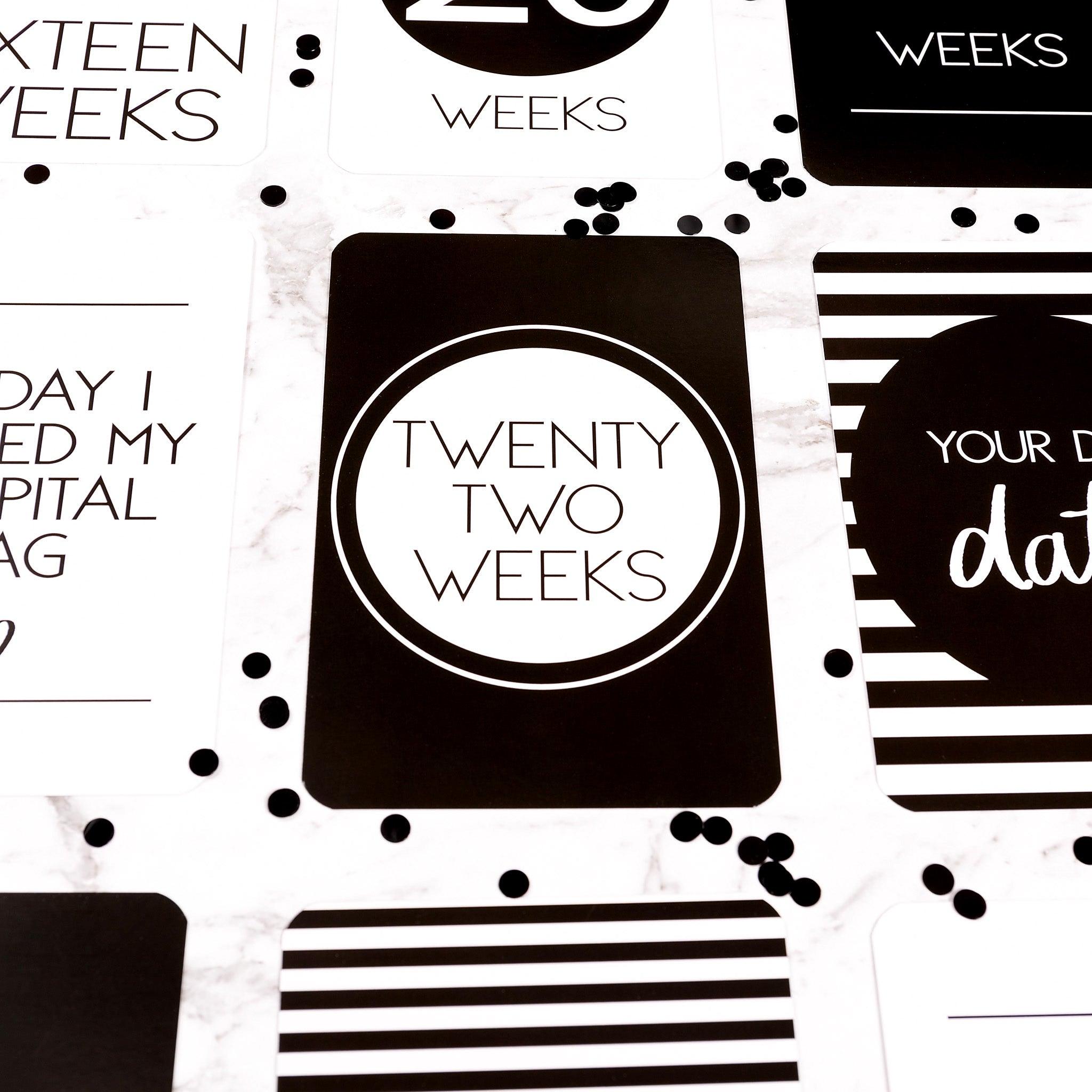 Monochrome Pregnancy Milestone Cards - Belle and Grace Boutique