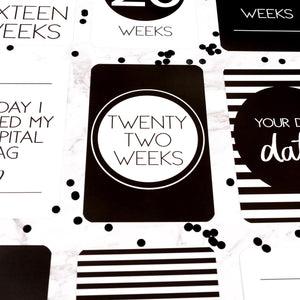 Monochrome Pregnancy Milestone Cards - Belle and Grace Boutique