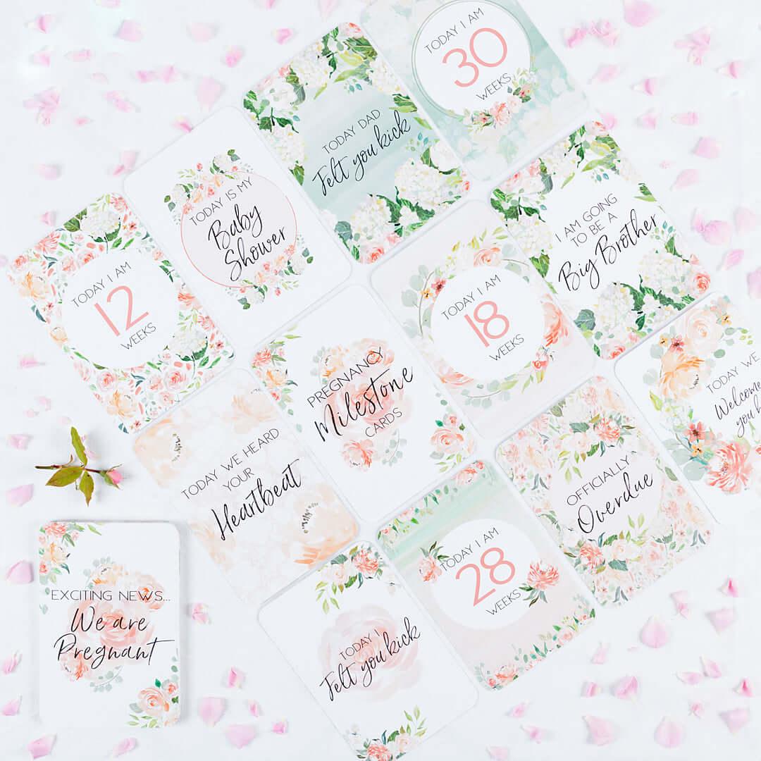 Floral Pregnancy Milestone Cards - Belle and Grace Boutique